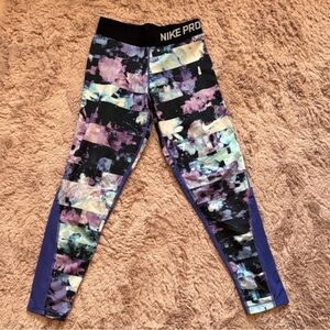 Nike Kids Abstract Leggings - Purple and Black